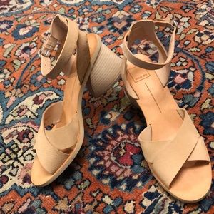 Roman style leather heels, nude leather, 10